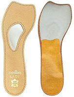Pedag 121 Lady 3/4 Ultra Thin Leather Self Adhesive Insole for All Heels, Tan, Women's (36)