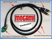4ft (1.21m) Technics 1200/1210 High End Audiophile RCA Phono Mogami Cables with Internal Ground PCB & Neutrik Gold Connectors