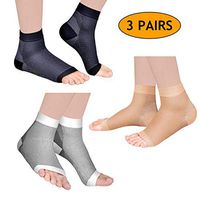 Laneco Plantar Fasciitis Socks (3 Pairs), Compression Foot Sleeves with Heel Arch & Ankle Support, Great Foot Care Compression Sleeve for Men & Women