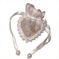 White Heart Sheer Bags 3-1/2" X 3 1/4" | Quantity: 12