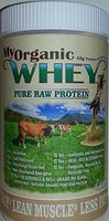 MyWHEY Grass-fed Organic Raw Whey Protein - Bio-Active Cold Process Grade-A Milk Hormone-Free Non-GMO Organic Whey Concentrated Powder Vanilla 4lb = 3,780g Protein = 180 Serving @ $0.93 by Natur-Pur
