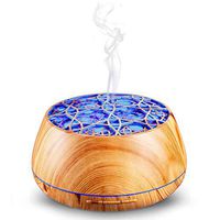 Hacevida Wi-Fi Humidifier with Speaker, 400ml Wood Grain Aromatherapy Diffuser Essential Oil Diffuser Color LED Lights Auto Shut-off, Cool Mist Ultrasonic Humidifier for Office Home Baby Bedroom