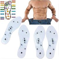 2 Pairs Massaging Insoles, for Women and Men Weight Loss Adjustable Silicone Magnetic Massage Foot Therapy Reflexology Pain Relief Shoe Insoles Washable and Cutable