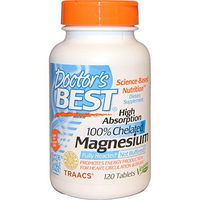 Doctor's Best, Magnesium, High Absorption, 100% Chelated, 120 Tablets - 2pc