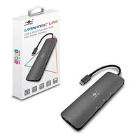 Vantec Link USB C Multi-Function Hub with Power Delivery, Gray (Cb-CU301MDSH)