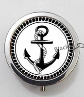 BlackKey Beautiful Anchor 3-Compartment Decorative Pocket Gift Box Case Organizer for Pill, Color 1 -1649