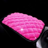 eing Fashion Exquisite Car Armrest Center Console Pad Pure Plush Seat Center Mat Cushion Cover with Bling Diamonds 13.7" x 8.6",Pink