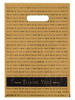 9x12 Gold"Thank You" Die Cut Handle Plastic Bags 50/cs - Bags Direct Brand