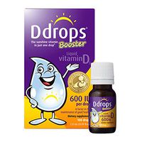 Ddrops Booster Liquid Vitamin D3 600IU Drops, 100 drops, 0.09 oz (Pack of 7)