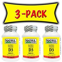 NAT-RUL Vitamin D 5000 I.U. 60 Tablets (3 Pack)