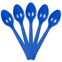 JAM PAPER Premium Utensils Party Pack - Plastic Spoons - Royal Blue - 48 Disposable Spoons/Pack