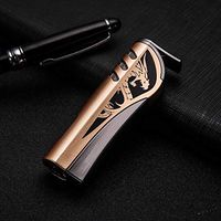 KATZONE - Fire-Breathing Dragon Single Jet Windproof Cigar/Cigarette Torch Lighter (Gold)