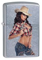 Zippo Lighter: Sexy Cowgirl with Pistol - Street Chrome 79890