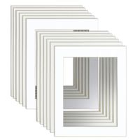 11x14" White Picture Mats for 8.5x11" Pictures with Core Bevel Cut Frame Mattes - Pack of 12