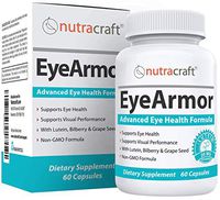 EyeArmor Advanced Eye Health Supplement - Unique Formula with Lutein, Bilberry, Grape Seed Extract, Vitamin A, Zinc and More for Healthy Retinal Tissue, Reduced Eye Strain & Vision Care - 60 Capsules