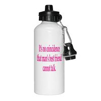 Style In Print Hot Pink It's No Coincidence That Man's Best Friend Cannot Talk Aluminun White Water Bottle