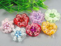 70pcs Organza Circular Flower Rhinestones Appliques Craft DIY U Pick (Mix)