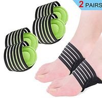 Plantar Fasciitis Inserts, 2 Pairs Arch Support Compression Fasciitis Cushioned Massage Pad Orthotic Shoe Insert for Flat Foot Pain (Green+Green)