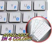 4Keyboard Dvorak Stickers for Keyboard with Blue Lettering Transparent Background are Compatible with Apple