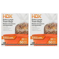 50 gal. Extra Large Clear Trash Bags (50-Count) (2 pack)