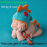 A-cool Crocheted Baby Boy Dinosaur Outfit Newborn Photography Props Handmade Knitted Photo Prop Infant accessories (1-12 Months)