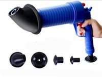 WangLx Toilet Plungers Air Drain Blaster Cleaner Sewer Pipe Dredging DeviceToilet Kitchen Floor Drain Blaster with 4 Plugs, Blue