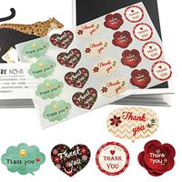 Thank You Stickers, 500pcs Adhesive Label Stickers, 5 Unique Design Stickers, Coated Paper Adhesive Stickers, Decorative Sealing Stickers for Weddings Baby Showers Birthday Business Christmas Gifts