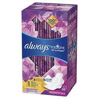 Always Radiant Pads, Size 1, Regular Absorbency, Scented, 30 Count
