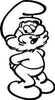 So Cool Stuff Happy Papa Smurf - Vinyl 5" Tall (Color: Black) - Decal Laptop Tablet Skateboard car Windows Stickers