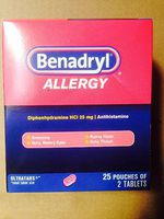 Benadryl 25/2s Display Box 25 Packets of 2 Pills (25)