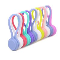 12 Pieces Multi-Color Magnetic Twist Ties String Winder,Silicone Magnetic Cable Clips Organizers for Earphone Keychains Bookmark Management