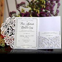Per Newly 10PCS Laser Cut Wedding Invitations Cards Kit for Marriage Engagement Birthday Bridal Shower
