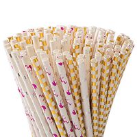 250-Pack Biodegradable Party Paper Straws - Muitl-Colors Disposable Environmental Friendly Paper Drinking Straws - Paper Straws for Juices, Shakes, Smoothies,Party Decorations