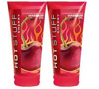 Hot Stuff CHERRY Warming Kissable Massage Oil Sugar Free Lubricant : Size 6 Fl. Oz