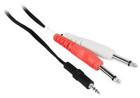 Rockville RCDSM3B 3' 3.5mm 1/8" TRS to Dual 1/4" Y Cable 100% Copper