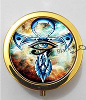 BlackKey Egyptian Ankh 3-Compartment Decorative Pocket Gift Box Case Organizer for Pill, Color 2-906