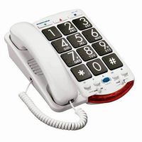 Ameriphone JV35 Phone with 37-dB Amplification, Braille Characters and Talk Back (White)