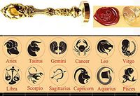 MNYR Taurus Constellation Wax Seal Stamp Retro Gold Metal Handle Wedding Invitation Card Stationary Embellishment Envelope Exceptional Gift Idea Custom Logo Wax Seal Sealing Stamp Wax Sticks Kit