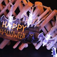 Halloween Bat Decoration Waterproof LED Light Strings Ghost Light Strings for Festival Livingroom Bedroom Decoration