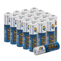 QBLPOWER Solar Light Batteries AA Rechargeable Battery Nicd 600mAh 1.2V Battery Pack for Solar Lights, Garden Lights(20 PCS)