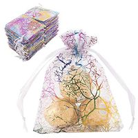 Wuligirl 100pcs Drawstring Organza Bags 3.54 by 4.72 inches White Coralline for Jewelry Wedding Party Baby Shower Sachets Soaps Marbles Coins Candy Bags (100 pcs White Coralline)
