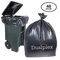 Dualplex 45-48 Gallon Black Trash Bags for Toter 1.5 Mil Garbage Bag 50 Bags Per Case 46" X 54"