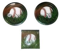NCAA Creative Converting Sports Fanatic Baseball Bundle 9" Plates (16) Lunch Napkins (18)
