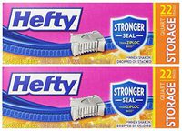 Hefty Zip Storage Bags Qt. 22 / Box (Pack of 2)