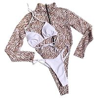 Women's One-Piece Mesh Bikini Set,WYTong Casual Long Sleeve Swimwear Fashion Beachsuit Swimsuit(Brown,M)