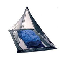 Mengersi Mosquito Net Canopy for Single Double Camping Bed, Tent Pegs Included - Compact and Lightweight Pyramid Net (Single, Black)