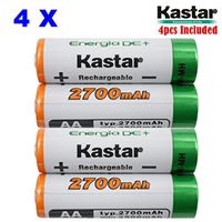 Kastar AA (4-Pack) Ni-MH 2700mAh Super High-Capacity Rechargeable Batteries Pre-Charged