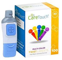 Microlet Lancing Device with Care Touch 100 Multi Colored Twist Top Lancets 30 Gauge