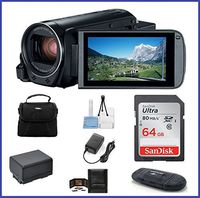 Canon VIXIA HF R80 Full HD Camcorder Bundle, includes: 64GB SDXC Memory Card, Card Reader, Spare Battery and more...