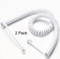 Telephone Cord, Phone Cord,Handset Cord, White, 2 Pack, Universally Compatible